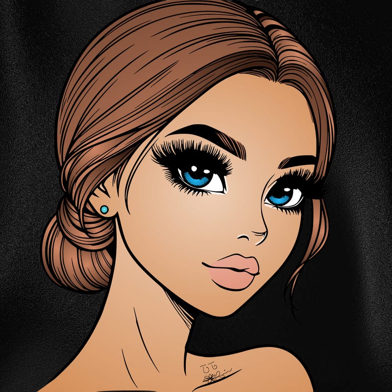 realistic girl with lashes