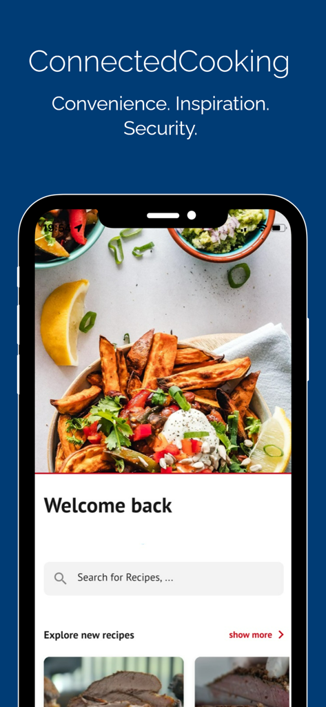 ConnectedCooking - ConnectedCooking app home screen showing recipe search and culinary inspiration for professional chefs.