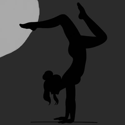 a woman doing a handstand