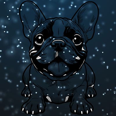 realistic french bulldog