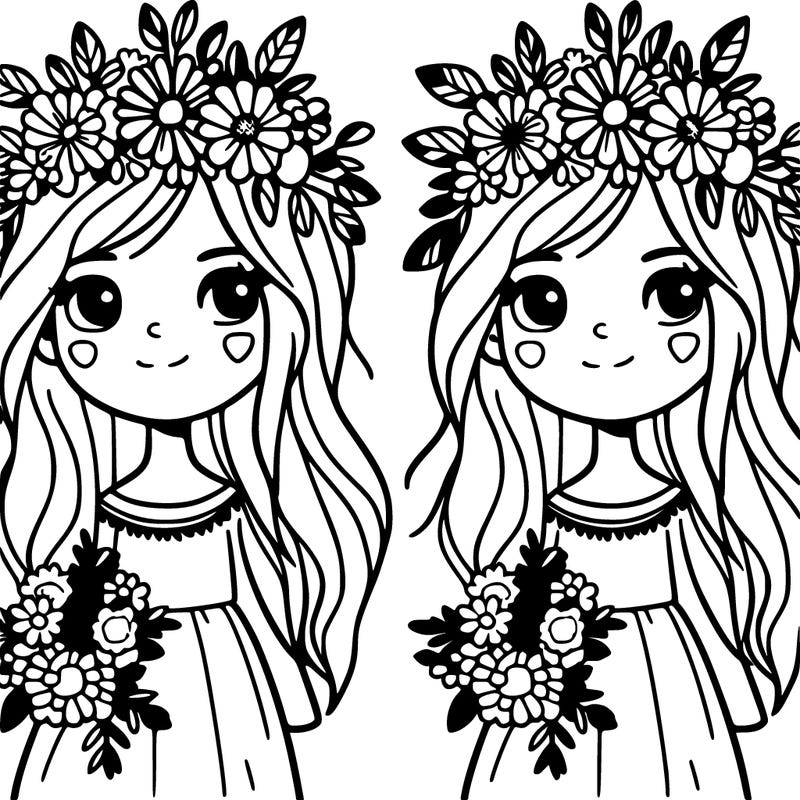 girl with flowers crown