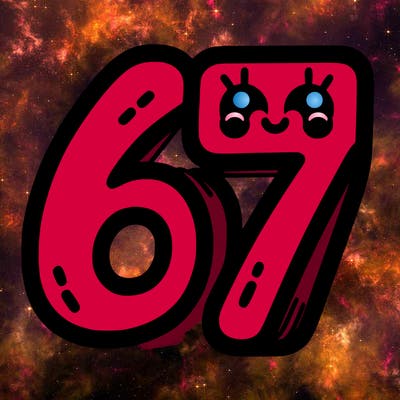 the numbers 67