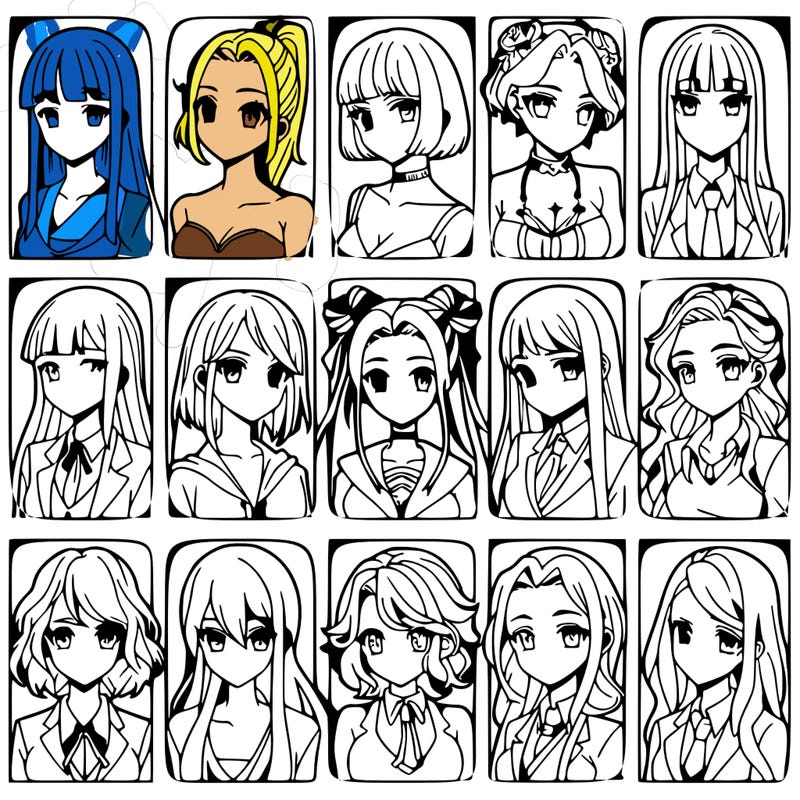 girls that look diffrent anime