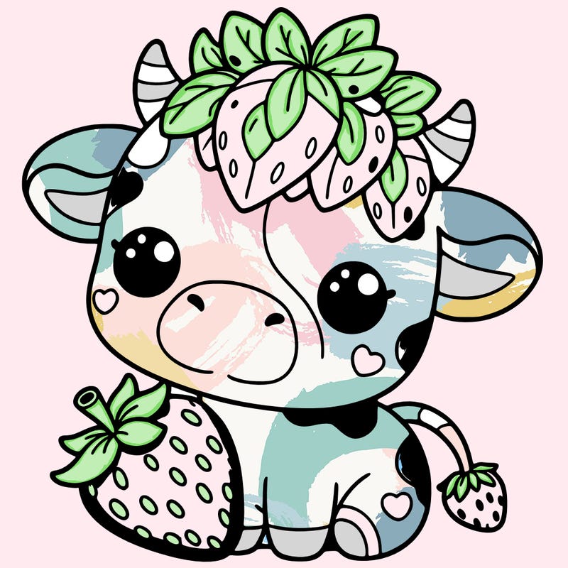 cute strawberry cow
