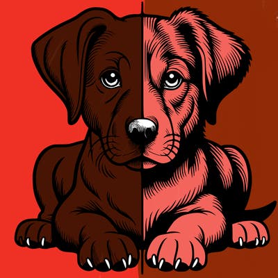 realistic dog split picture