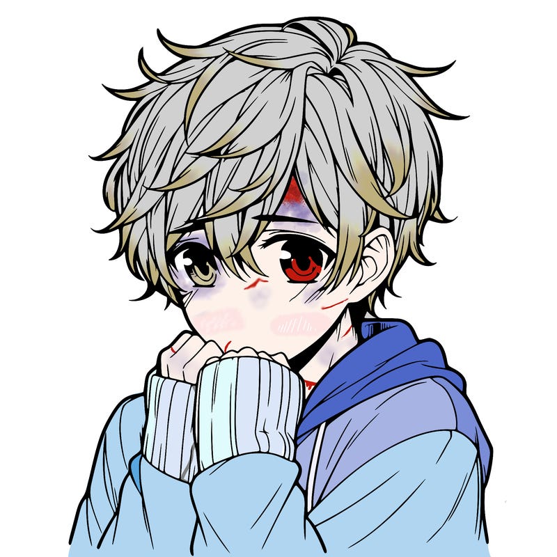 shy realistic anime guy