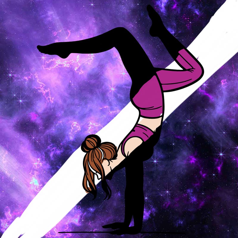 a woman doing a handstand