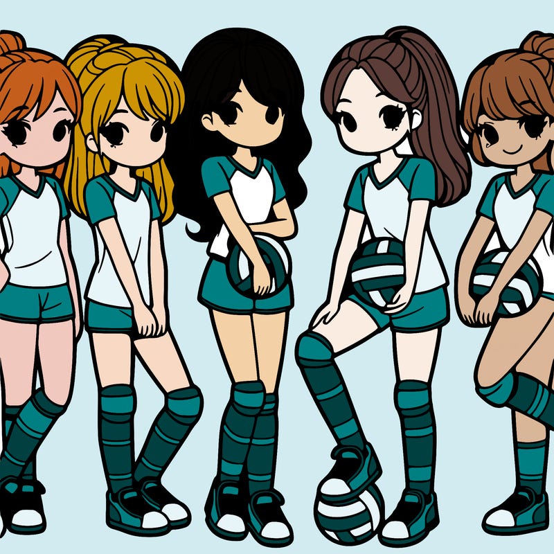 a group of girl volleyball players
