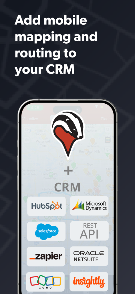 Badger Maps: #1 Route Planner - Badger Maps App zeigt mobile Karten- und Routing-Integration mit beliebten CRMs wie Salesforce und HubSpot.