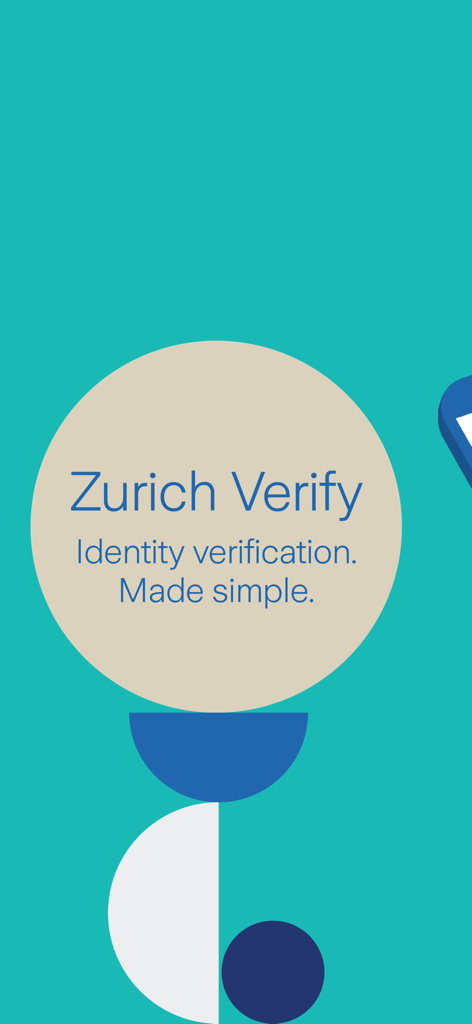 Zurich Verify - Tela de introdução do aplicativo Zurich Verify exibindo o texto Verificação de identidade Simplificada