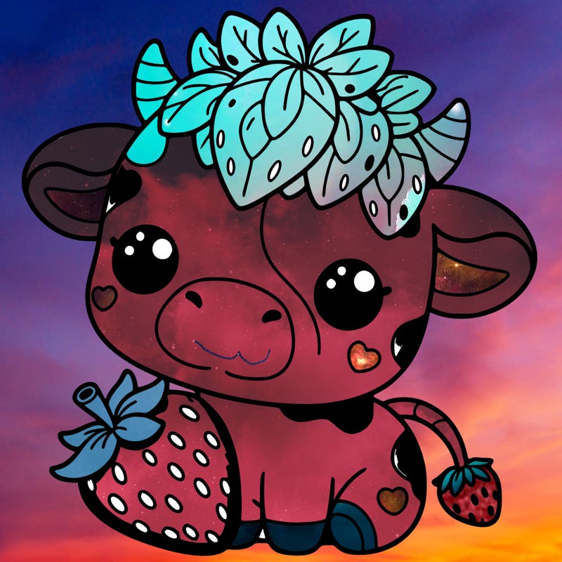cute strawberry cow