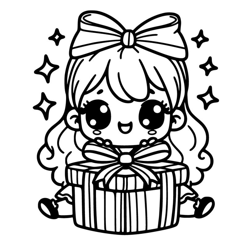 girl cute christmas present