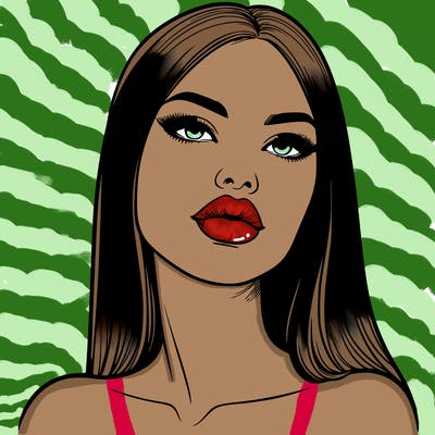 realistic woman with full lips