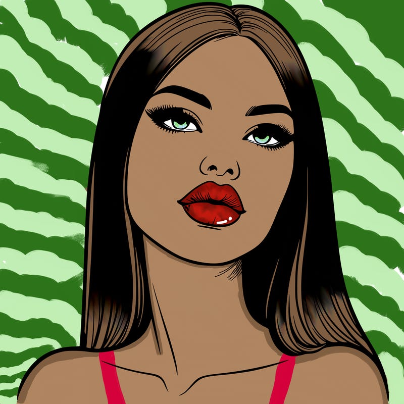 realistic woman with full lips