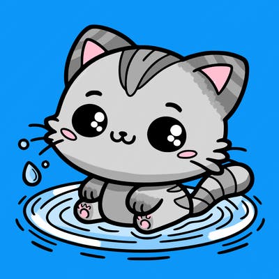 cute water cat