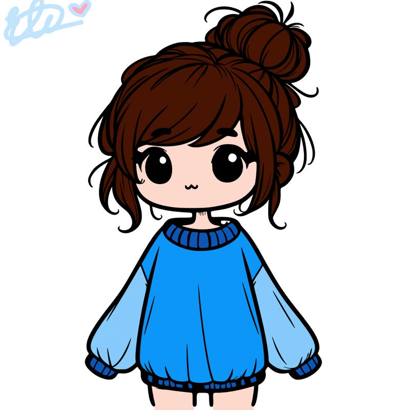 cute girl with baggy sweater and messy bun