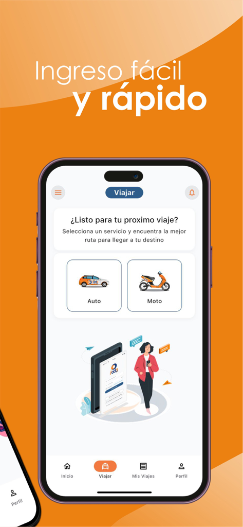 Roda Rides - Roda Rides mobile app interface showing car and motorcycle ride options for travel in Venezuela