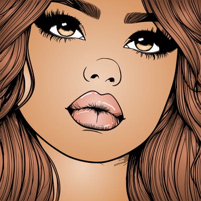 really realistic girl with lips