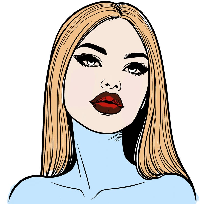 realistic woman with full lips