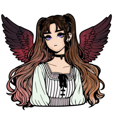 realistic girl with wings