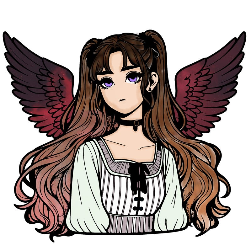 realistic girl with wings