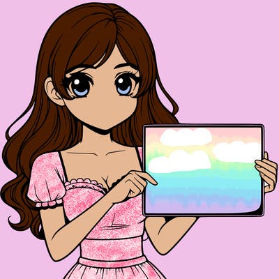 realistic pretty girl holding blank sign