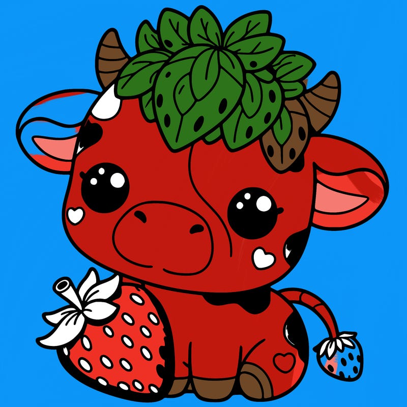 cute strawberry cow
