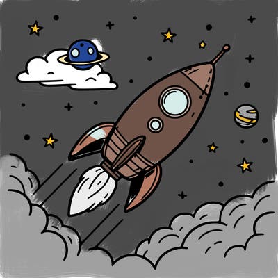 rocket in space