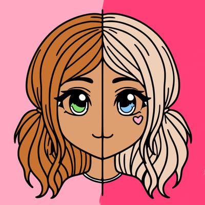 split girl just the face