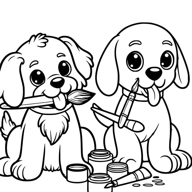 dogs from paint