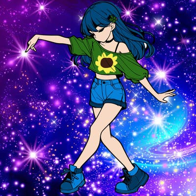 realistic girl danceing