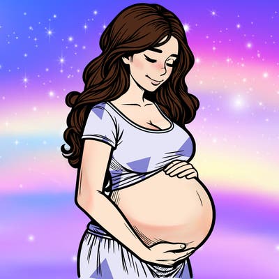 woman heavily pregnant realistic