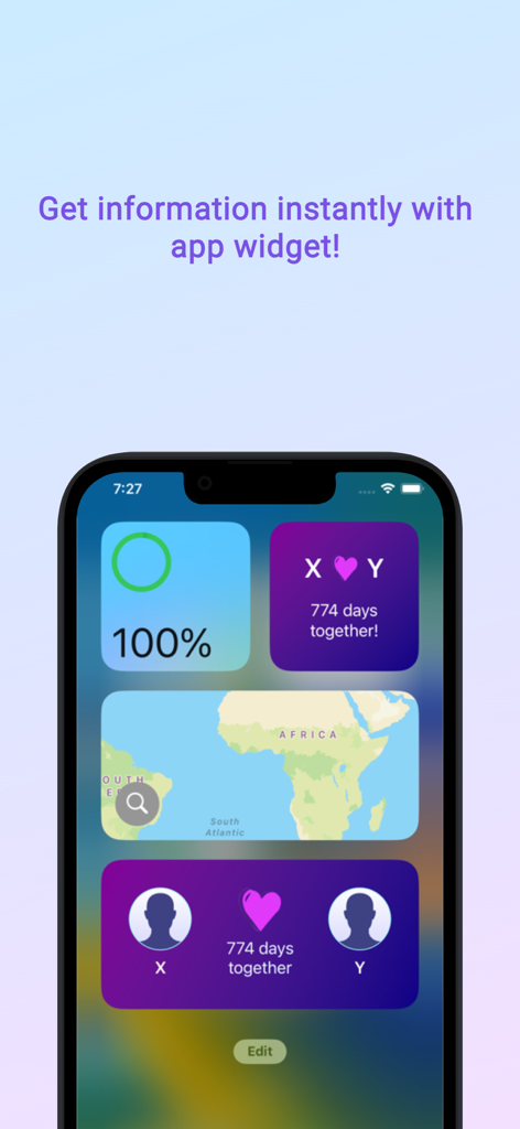 Been in Love - days counter - Couple relationship counter widgets on a smartphone home screen