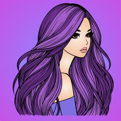 realistic girl with long realistic hair