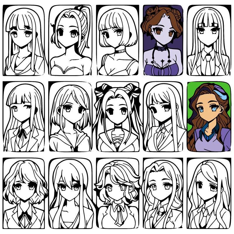 girls that look diffrent anime