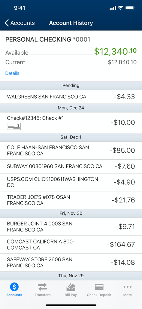1st MidAmerica CU - 1st MidAmerica CU mobile app checking account transaction history