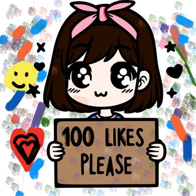 girl holding sign saying 100 likes please