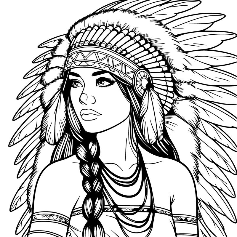 realistic native american woman