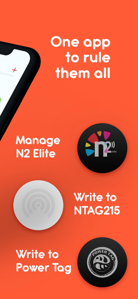 Ally – Collect and Backup - Ally app interface showcasing support for managing N2 Elite writing to NTAG215 and Power Tags