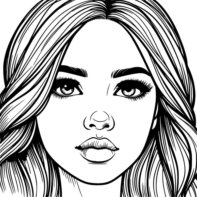 realistic girl with nose and lips