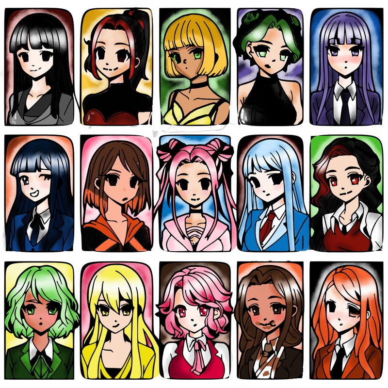 girls that look diffrent anime