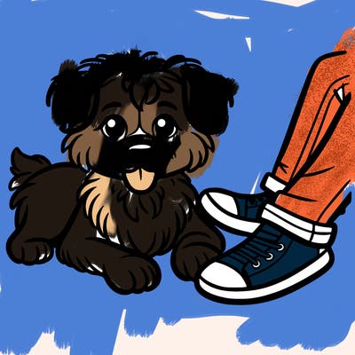 dog laying down with there owner