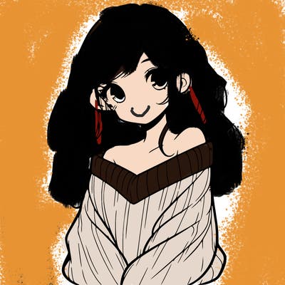 shy pretty girl wearing a sweater that is falling off one shoulder portrait