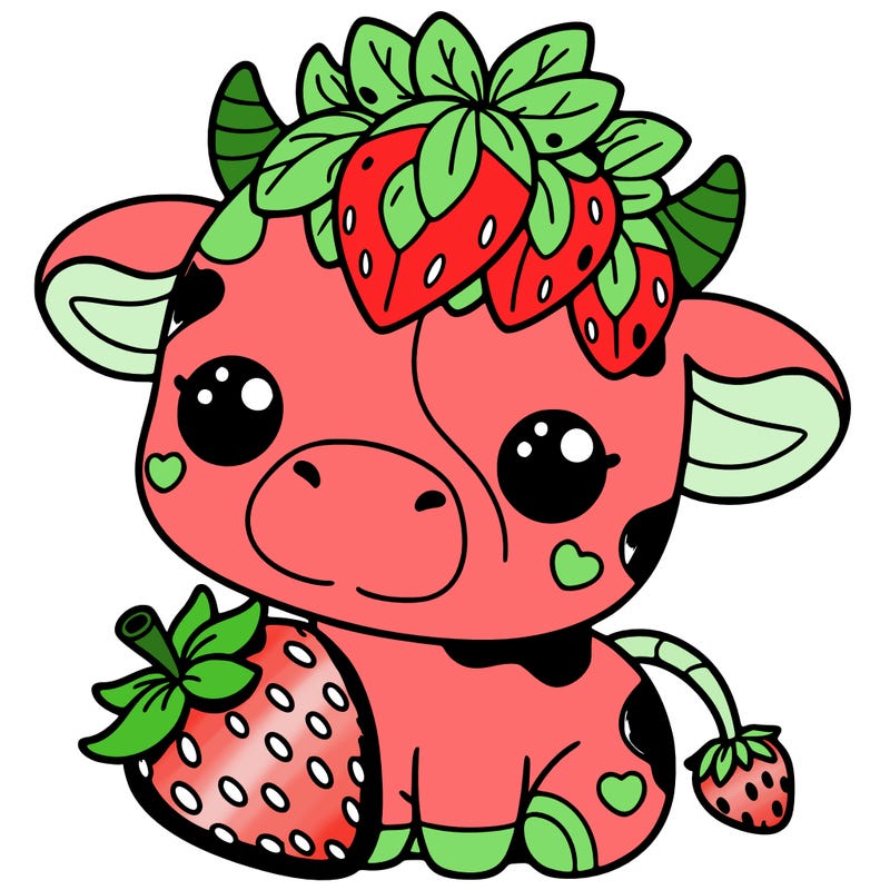 cute strawberry cow