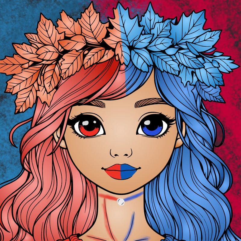 realistic girl with fall leaf crown