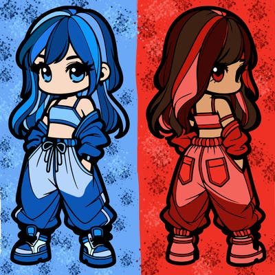 girl in crop top and baggy pants