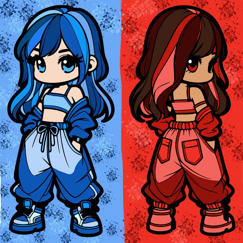 girl in crop top and baggy pants