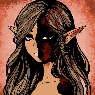 elf girl realistic dark fantasy