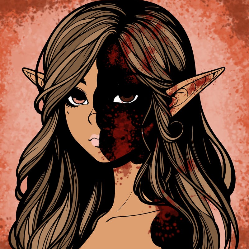 elf girl realistic dark fantasy