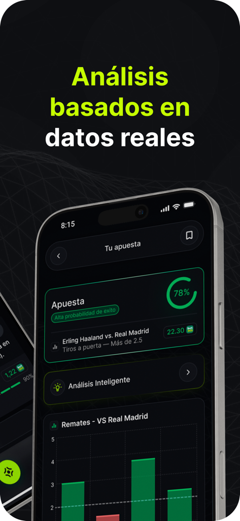 Scout Picks - Interfaccia dell'app Scout Picks che mostra analisi delle scommesse calcistiche e statistiche sulle prestazioni dei giocatori basate su dati reali